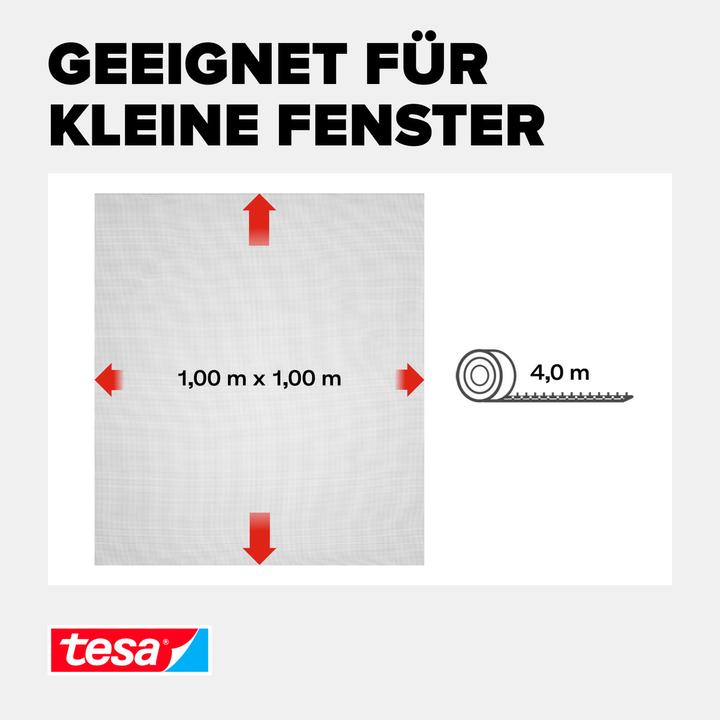 Image du produit tesa Moustiquaire STANDARD pour fenêtre, avec bande Velcro, sans perçage (100 x 100 cm)