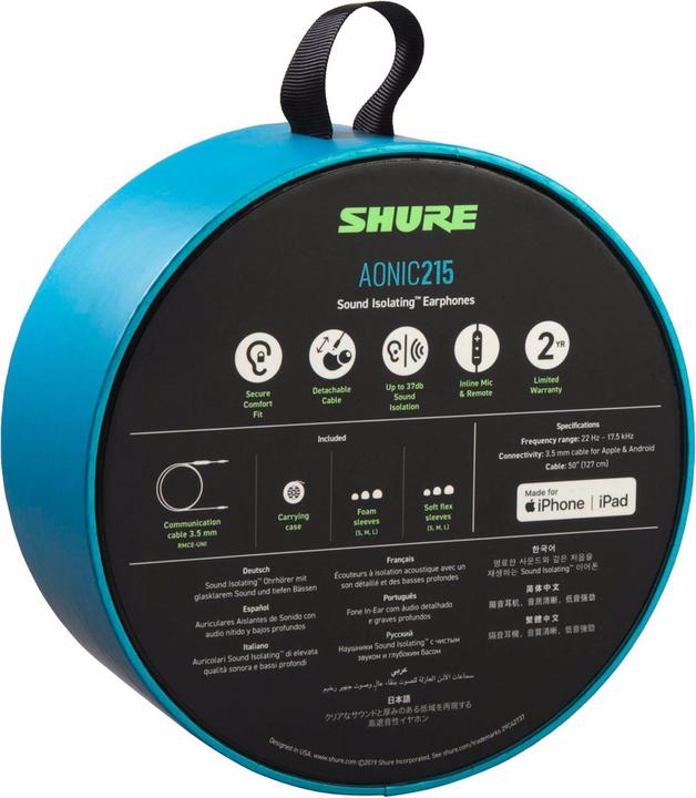 Produktbild Shure Aonic 215 Uni (NC, Kabelgebunden)
