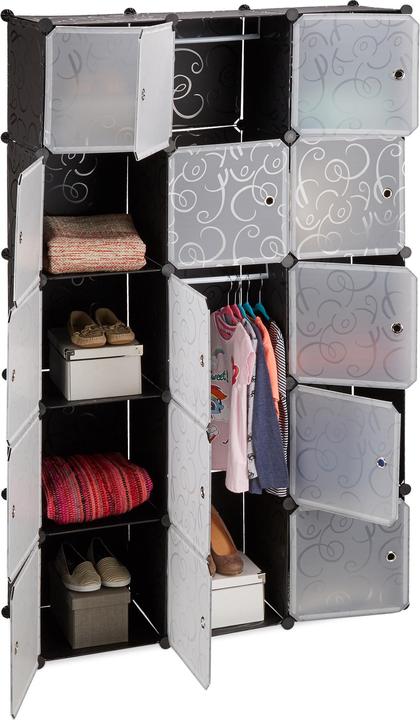 Image du produit Relaxdays Garde-robe système modulable 11 cubes (110 x 37 x 181 cm)
