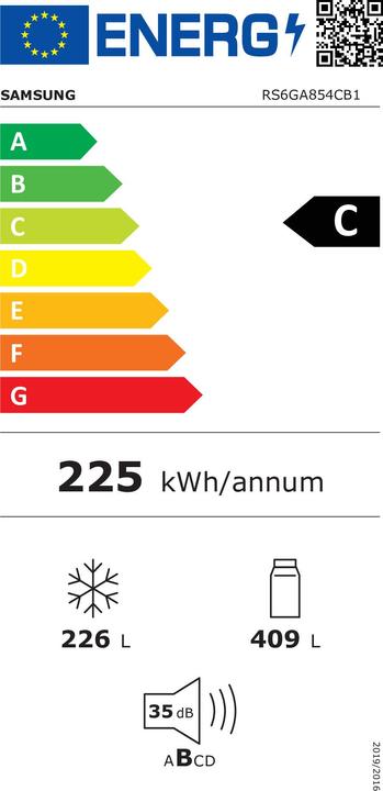 Etichetta energetica Samsung Sams SideB RS6GA854CB1/EG C bk (635 l)