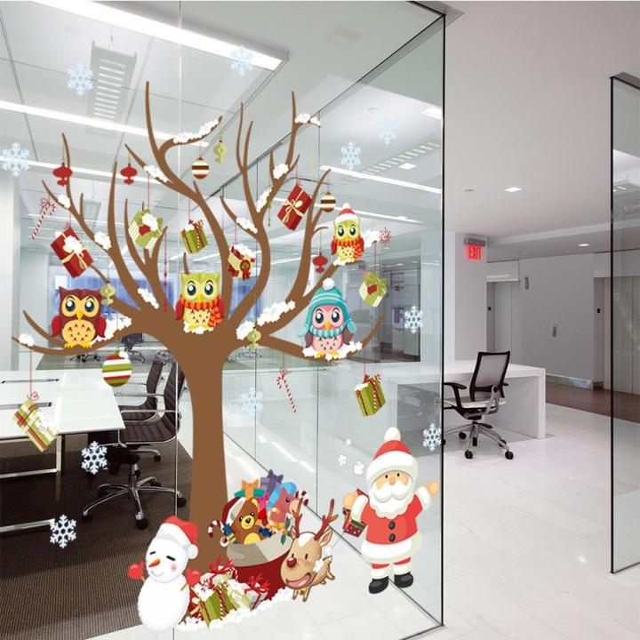 Produktbild Cover-Discount Wand Sticker Tattoo Aufkleber Weihnachtsbaum und Santa (80 x 88 cm)