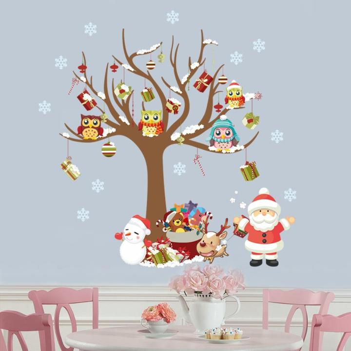 Produktbild Cover-Discount Wand Sticker Tattoo Aufkleber Weihnachtsbaum und Santa (80 x 88 cm)