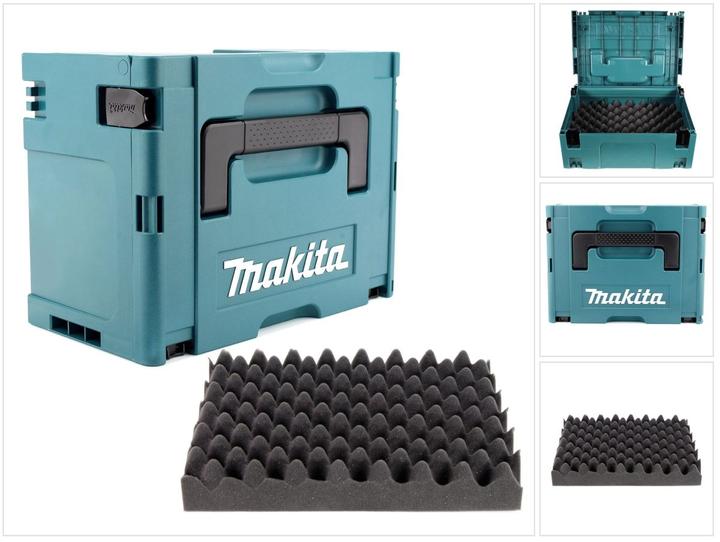 Productafbeelding Makita MAKPAC 3 systeemkoffer - met universeel inzetstuk voor 18 V accu gereedschap