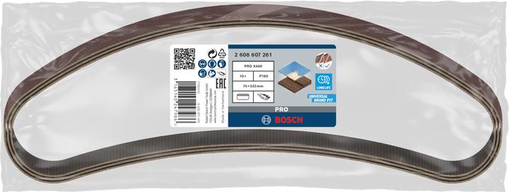 Immagine prodotto Bosch Professional Zubehör Nastro abrasivo PRO X440, 75 x 533 mm, G180 (180)