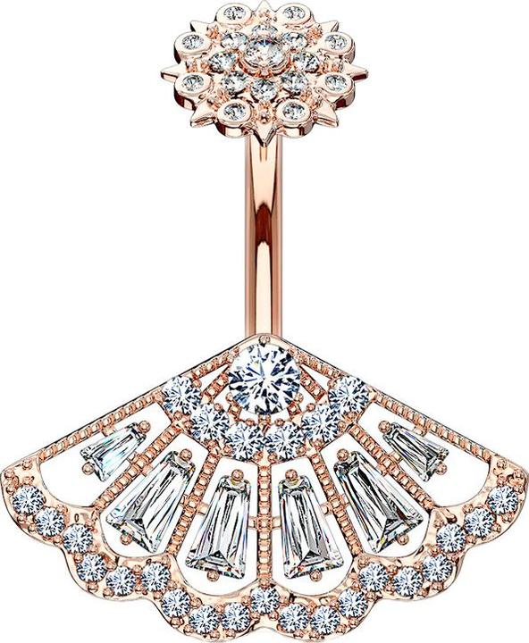 Actual product image Star Piercing Banana Inner Thread rose gold vintage (Brass, Surgical steel 316L)