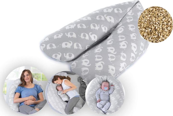 Actual product image Theraline Nursing Pillow "The Comfort" with Spelt Filling incl. Cover 180 cm (180 cm)