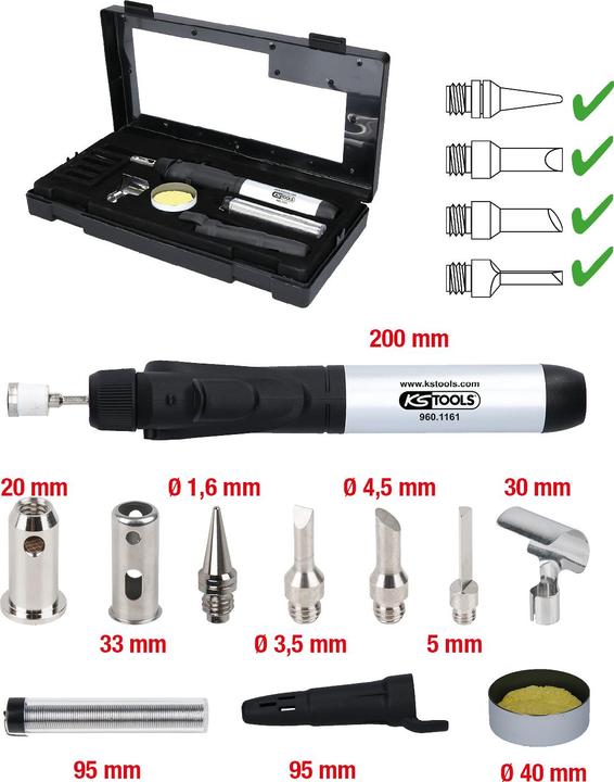 Image du produit KS Tools Kit de micro-soudure. 10 pièces 960.1160