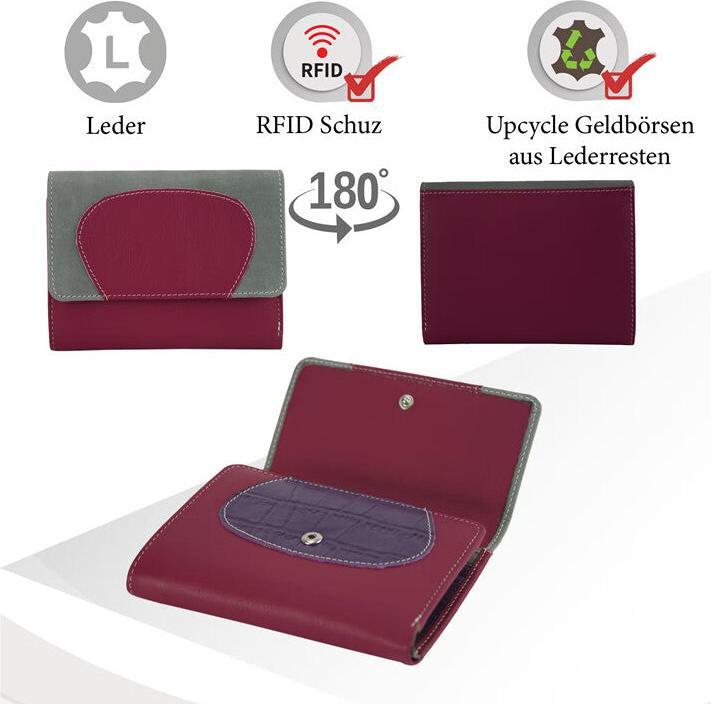 Produktbild Sunsa Damen Portemonnaie Geldbörse RFID Leder Recycelt No.0