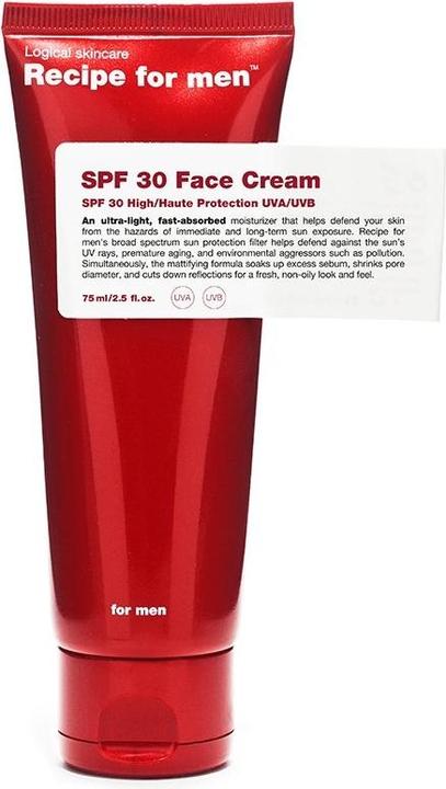 Produktbild Recipe for men Feuchtigkeitscreme (SPF 30) (Sonnencreme Gesicht, SPF 30, 75 ml, 103 g)