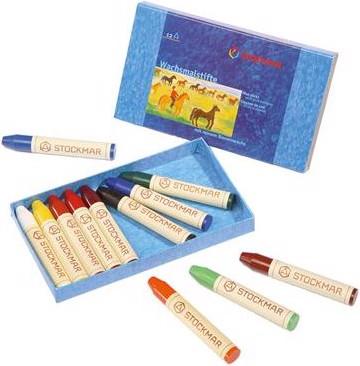 Actual product image Stockmar wasstiftjes ass. 12 kl. in carton case (Multicoloured, 12 x)