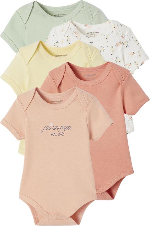 Vertbaudet 5er-Pack Baby Schlupfbodys mit kurzen Ärmeln