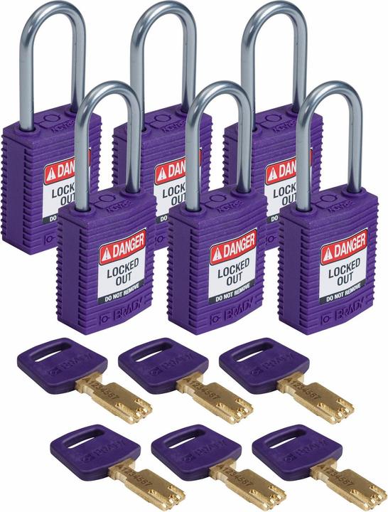 Productafbeelding Brady SafeKey Compact nylon hangsloten met aluminium beugel voor lock-out toepassingen