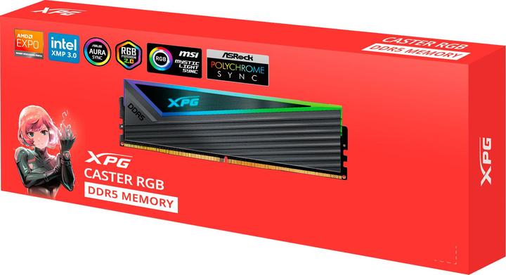Image du produit Adata DDR5 32GB 6400-32 K2 XPG Caster RGB gris (2 x 16GB, 6400 MHz, RAM DDR5, DIMM)