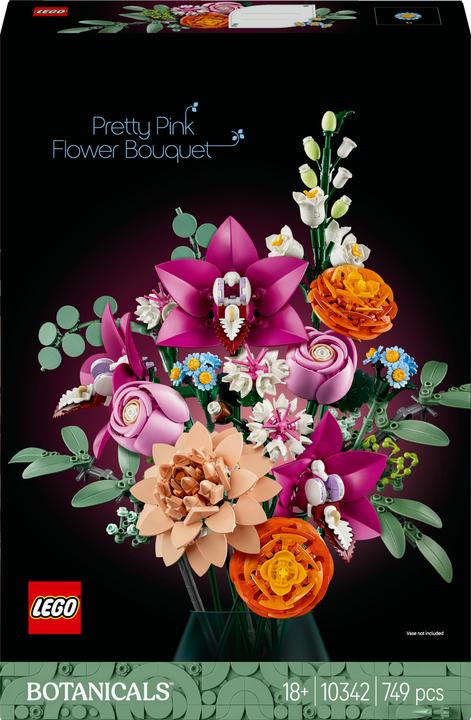 Actual product image LEGO Schöner Rosafarbener Blumenstrauss (10342, LEGO Icons, LEGO Botanical)