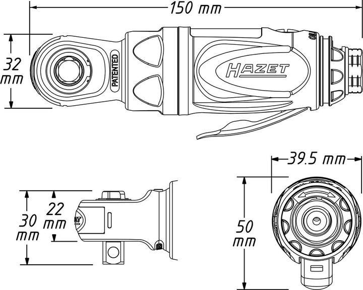 Image du produit HAZET Mini-clé à rochets 9021P-2 ∙ Carré massif 10 mm (3/8 pouce) (3/8")