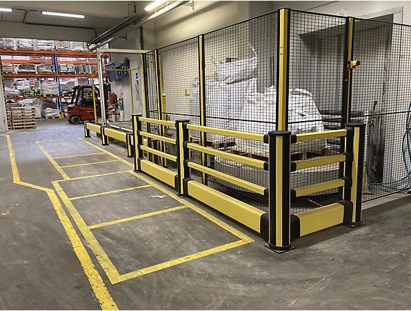 Actual product image kaiserkraft Pedestrian crash protection corner bollard, height 1160 mm, 8 connections