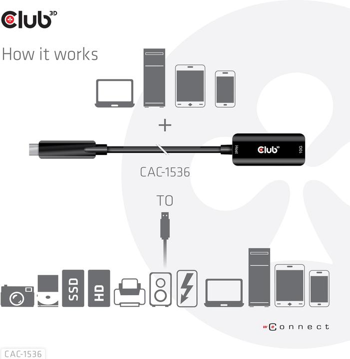 Immagine prodotto Club 3D Cavo Club3D USB 3.2 Tipo C <> USB Tipo A St/Bu (5 m, USB 3.1)