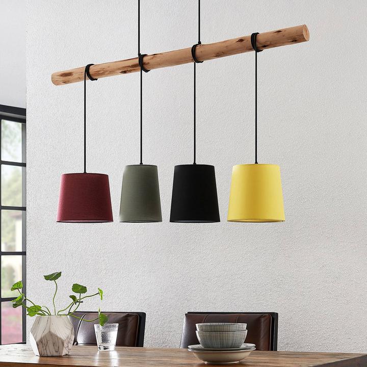 Actual product image Lindby Moscow 4 pendant light Red/Grey/Black/Yellow (E27)