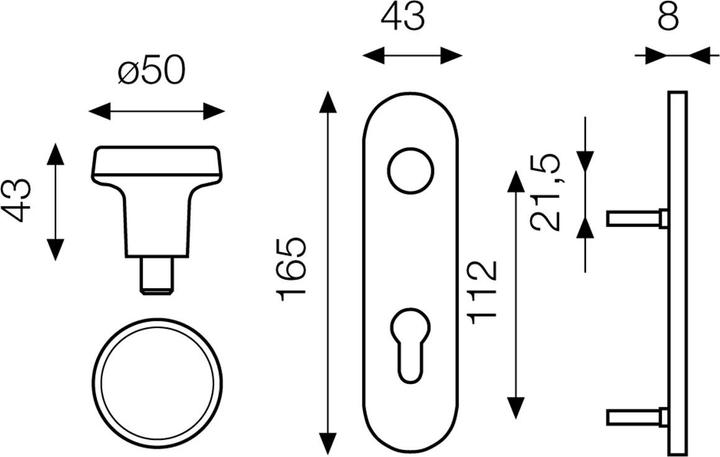 Actual product image BKS Button labels (Door knob)