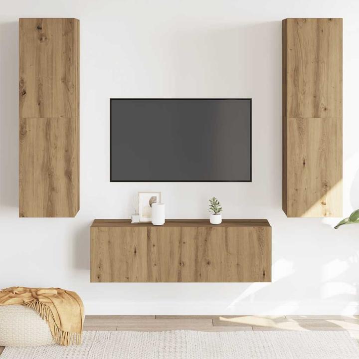 Immagine prodotto VidaXL TV-Wandschränke 3 Stk. Artisan-Eiche Holzwerkstoff HiFi-Schrank (100 x 30 x 30 cm)