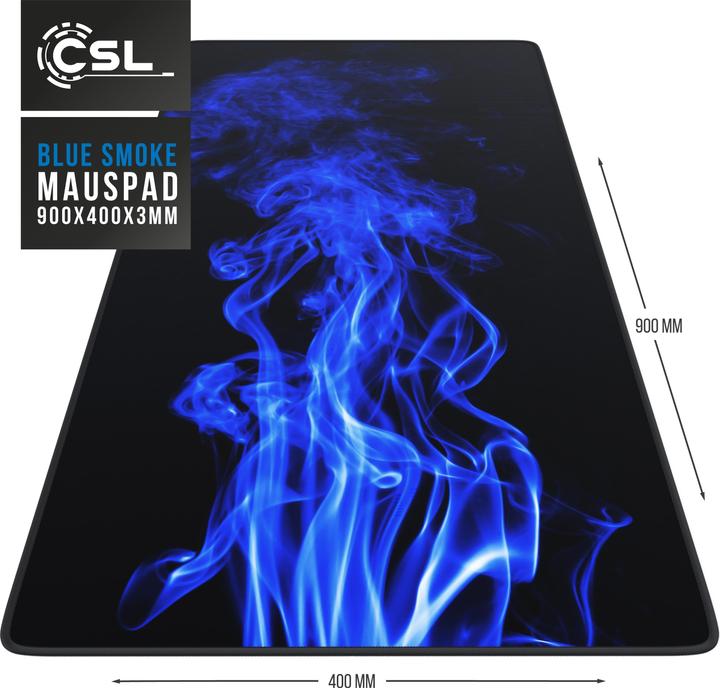 Produktbild CSL Gaming Mauspad, XXL, Mausmatte, 900 x 400 x 3 mm, Tischunterlage, abwaschbar, Blauer Rauch (XXL)