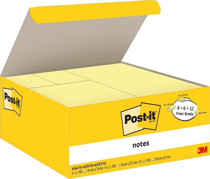 Image du produit Post-it - (76 x 76 mm, 127 x 76 mm, 38 x 51 mm)