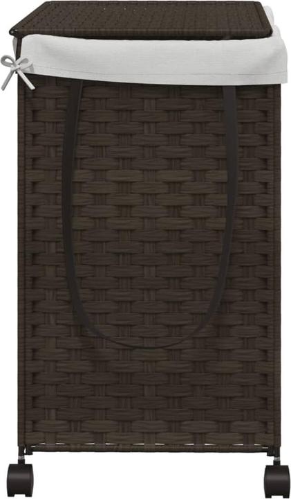 Produktbild VidaXL Wäschekorb mit Rollen Dunkelbraun 60x35x60,5 cm