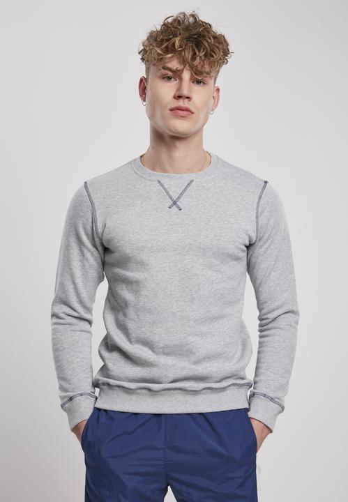 Actual product image Urban Classics Organic Contrast Flatlock Stitched Crew - 12226 (S)