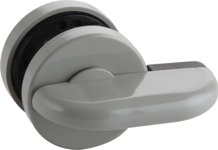 Actual product image ECO WC hasp (partition wall) with emergency opening via square spindle 8mm grey (Door handle)