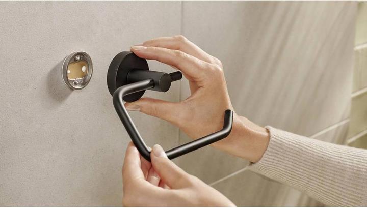 Actual product image tesa MOON BLACK toilet roll holder incl. adhesive solution without drilling