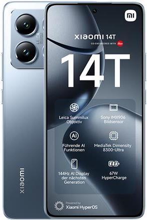 Productafbeelding Xiaomi 14T 12 GB/256 GB Titan Blauw (256 GB, Titaanblauw, 6.67", Dubbele SIM, 50 Mpx, 5G)