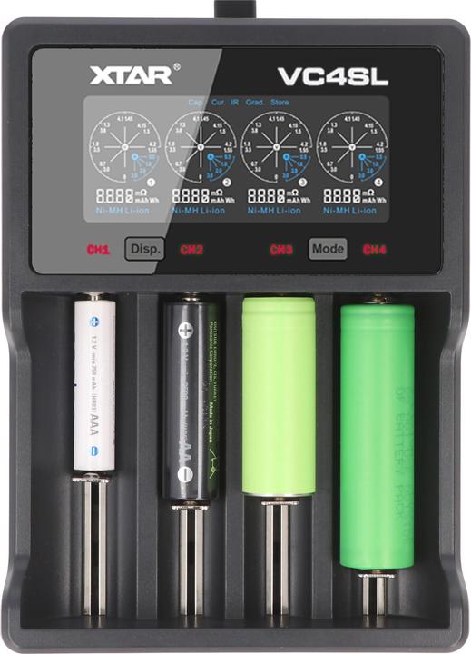 Produktbild Xtar VC4SL (1 Stk., 14500, 16340, 18500, 18650, 21700, 26650, AAA, AA, Akku)