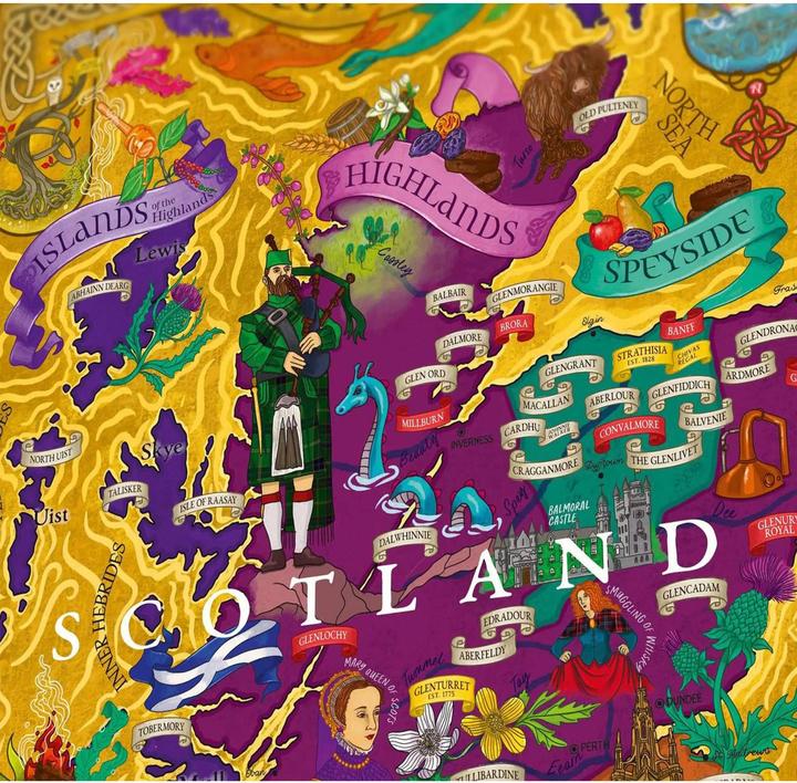 Actual product image Water & Wines Puzzle Whiskey Scotland purple (1000 pieces)