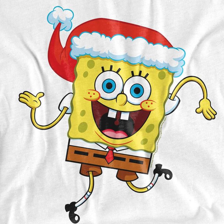 Actual product image Spongebob Squarepants Mens Santa Hat Christmas T-Shirt (S)
