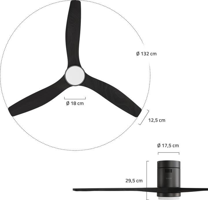 Image du produit Hombli Deckenventilator mit Licht (43 dB)