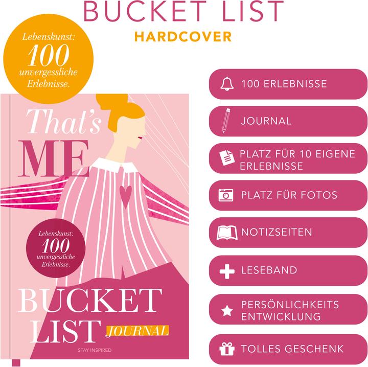 Produktbild That's Me Bucket List | Das ultimative Bucket List Buch für ein erfülltes Leben | Das Ausfüllbu (Deutsch, Lisa Wirth, 2024)