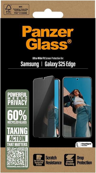 Image du produit PanzerGlass Privacy (1 pièce(s), Samsung Galaxy S25 Edge)
