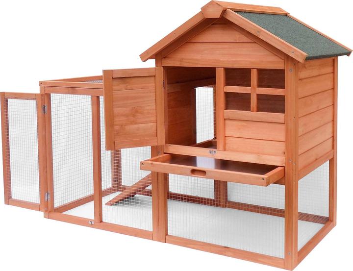 Actual product image Wiltec Rabbit hutch 1220x630x920mm Free-range enclosure Rabbit cage Small animal hutch