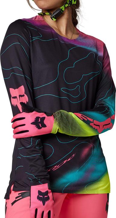 Fox Jersey 22 W Flexair Ls Lunar Blk/Pnk (L)