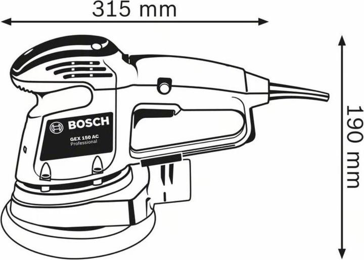 Produktbild Bosch Professional Exzenterschleifer GEX 34-150, Schleifteller, 1 x Pap.staub-btl., 1 x Absaugad. (Exzenterschleifer, 340 W)