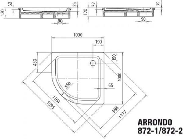 Actual product image Kaldewei Arrondo 872-1 100x100x2,5cm
