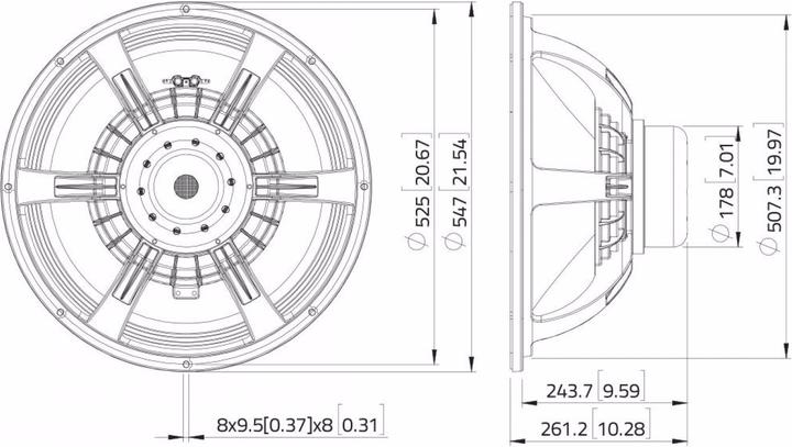 Actual product image Lavoce SAN215.30/8 21" subwoofer, neodymium, aluminum basket (1 pcs.)