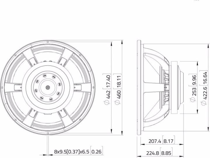 Actual product image Lavoce SAF184.50 18" subwoofer, ferrite, aluminum basket (1 pcs.)