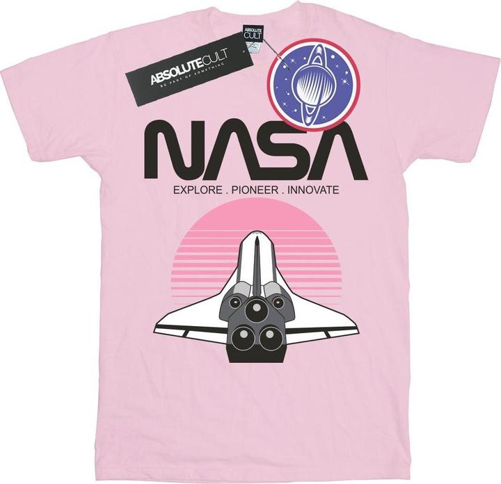 Actual product image Nasa Womens/Ladies Space Shuttle Sunset Cotton Boyfriend T-Shirt (XL)
