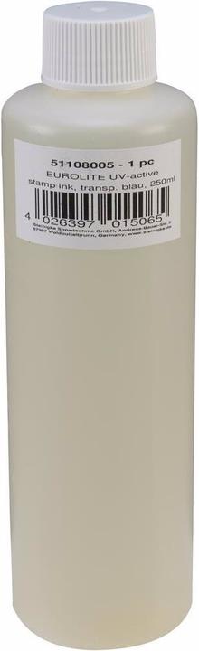 Produktbild Eurolite UV-aktive Stempelfarbe, transparent blau, 250ml