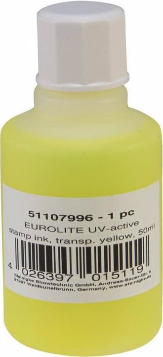 Actual product image Eurolite UV active stamping ink, transparent yellow, 50ml