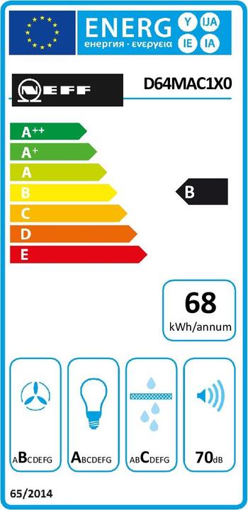Label énergétique Neff DMAC641X (Hotte murale)