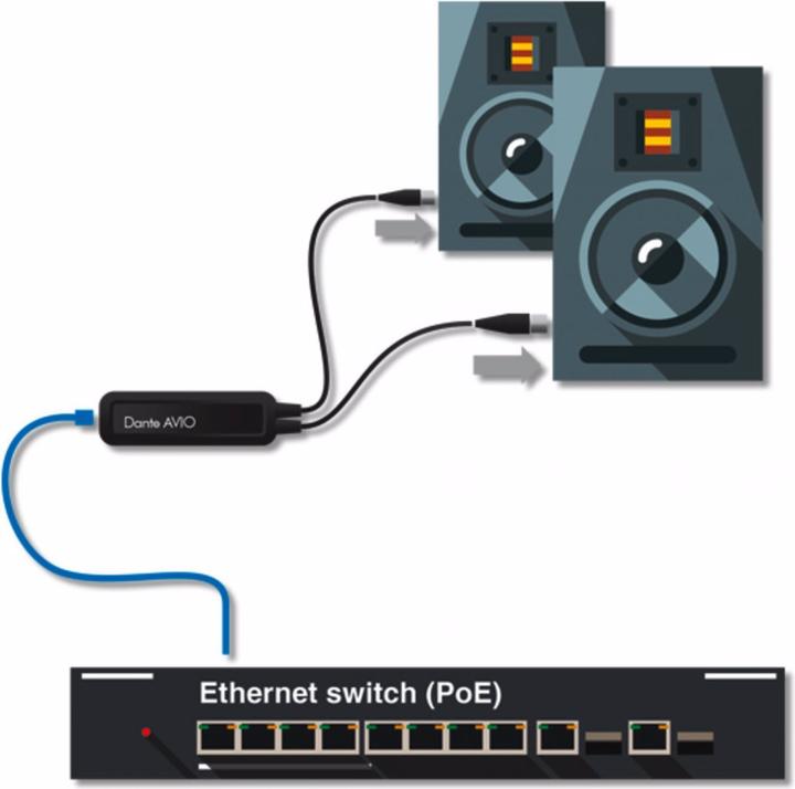 Actual product image Org.makers Dante Avio Analog Output Adapter, Stereo (Audio Converter)