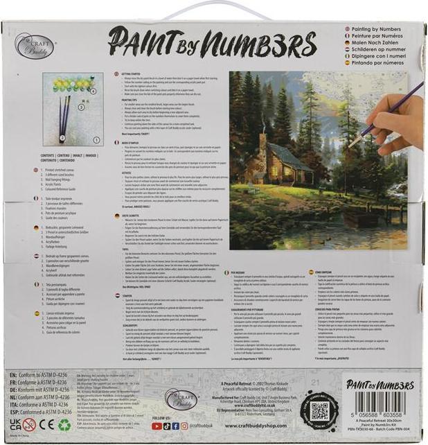 Produktbild Craft Buddy A Peaceful Retreat, 30x30cm Paint By Numbers Kit - Thomas Kinkade