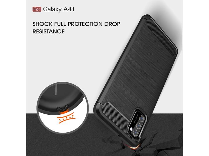 Actual product image Screenguard Samsung Galaxy A41 Cover Carbon Brushed Soft TPU (Samsung Galaxy A41)